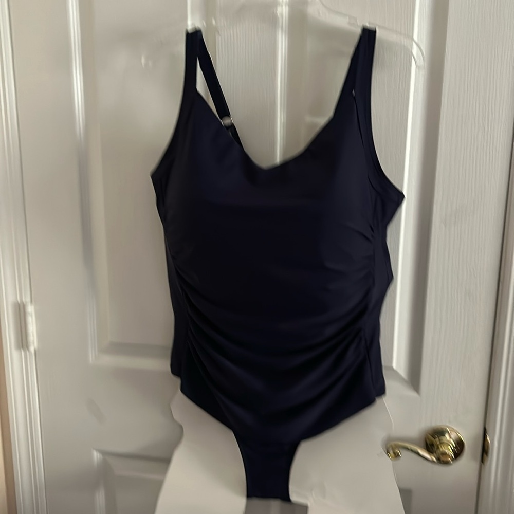 Sea& Sand Navy Womens size 16 Dark Blue swimsuit. Very nice.